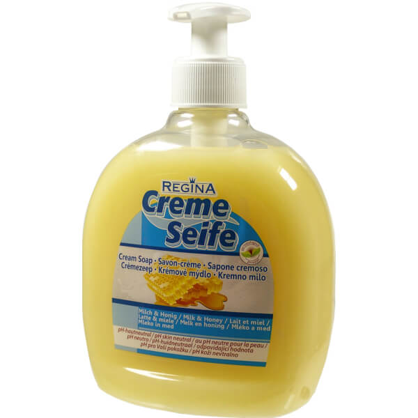 Regina Cremeseife 500 ml — Milch & Honig · Karton: 500 Stk.