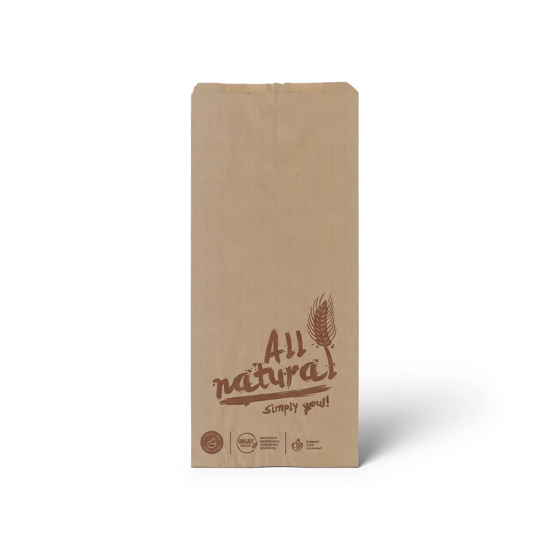 Bäckerbeutel 16+6 × 36 cm — Braun · All Natural · Karton: 1000 Stk.