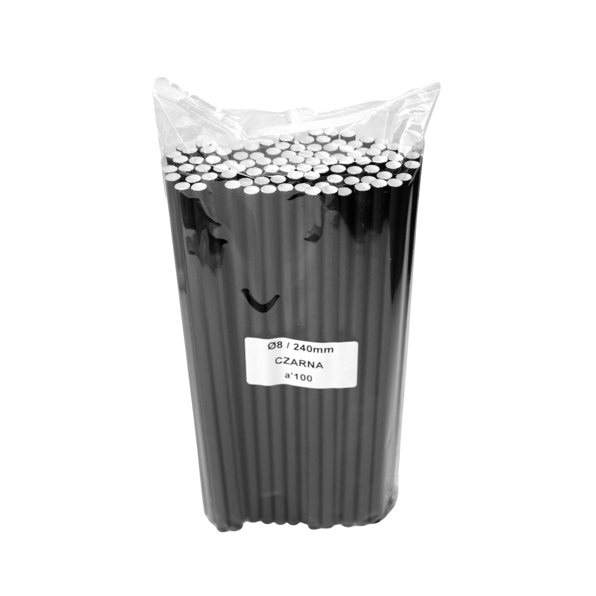 GastroBox Papier Trinkhalme 8/240 Schwarz — Karton: 100 Stk.