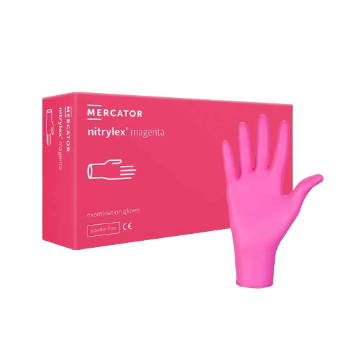 Mercator Nitrylex Nitrilhandschuhe Magenta Größe S — Karton: 100 Stk.