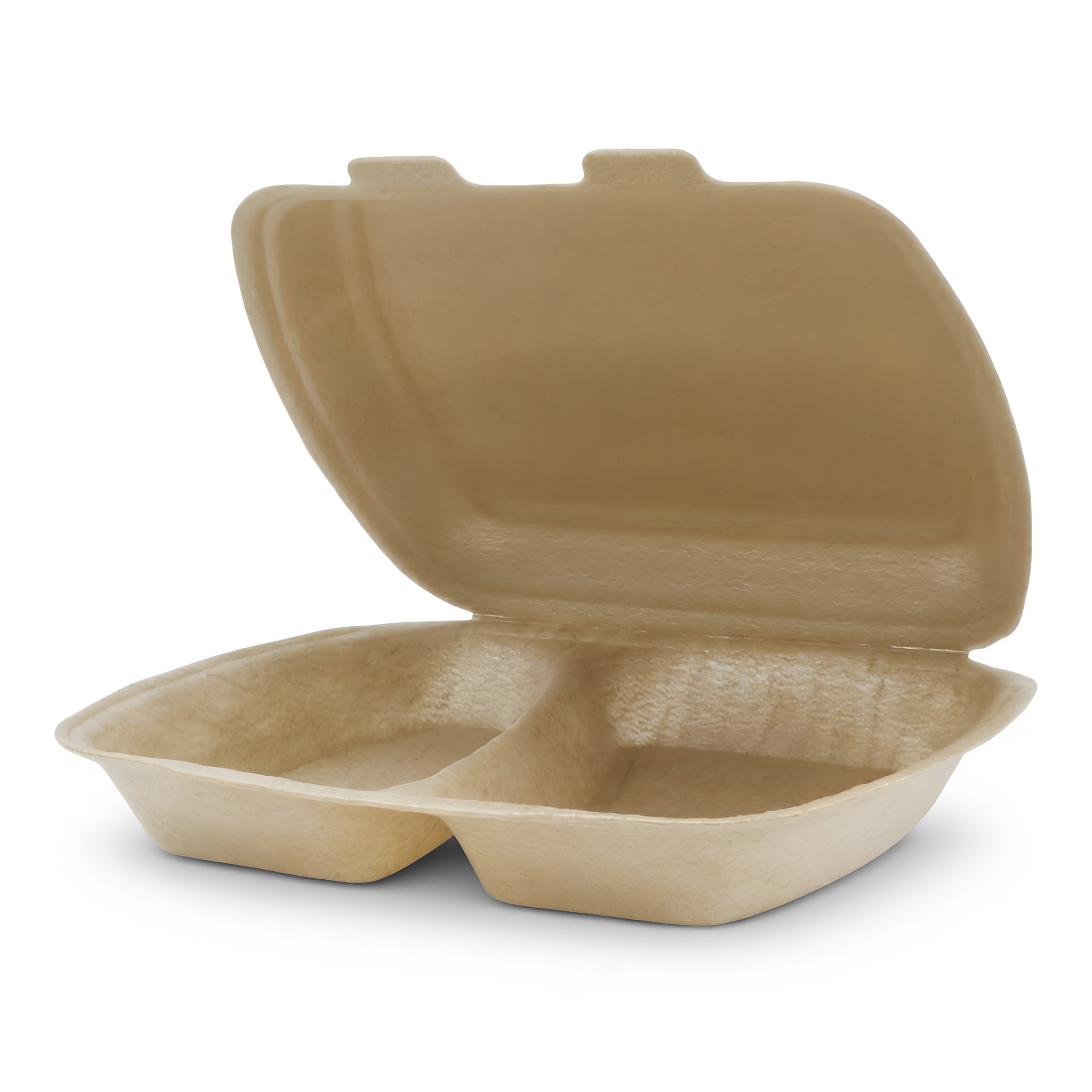 Menübox 2-geteilt — Wood Fiber · Beige · Karton: 200 Stk.