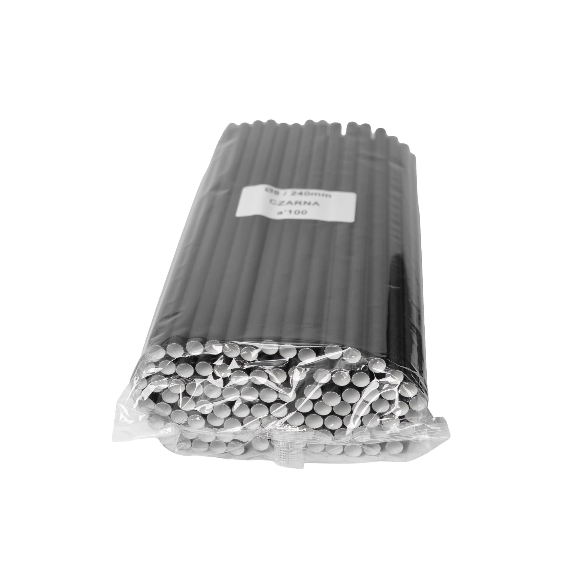 GastroBox Papier Trinkhalme 8/240 Schwarz — Karton: 100 Stk.