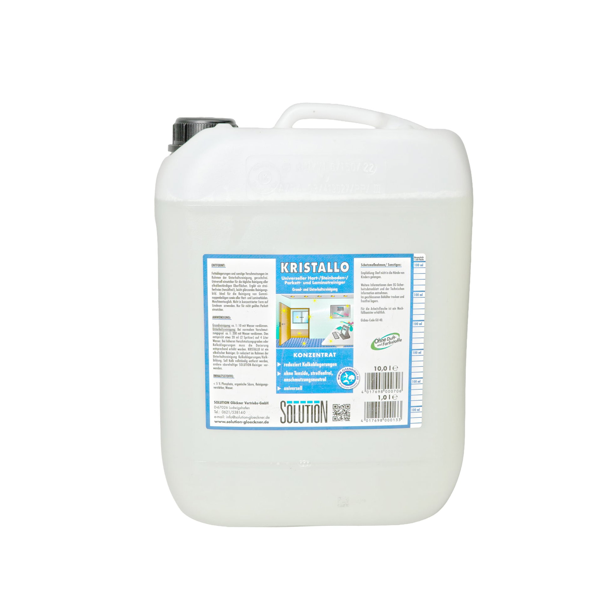 Solution Kristallo Unterhaltsreiniger 10 l — Kanister · Karton: 10 Stk.
