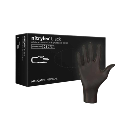 Mercator Nitrylex Nitrilhandschuhe schwarz Größe XL — Karton: 100 Stk.