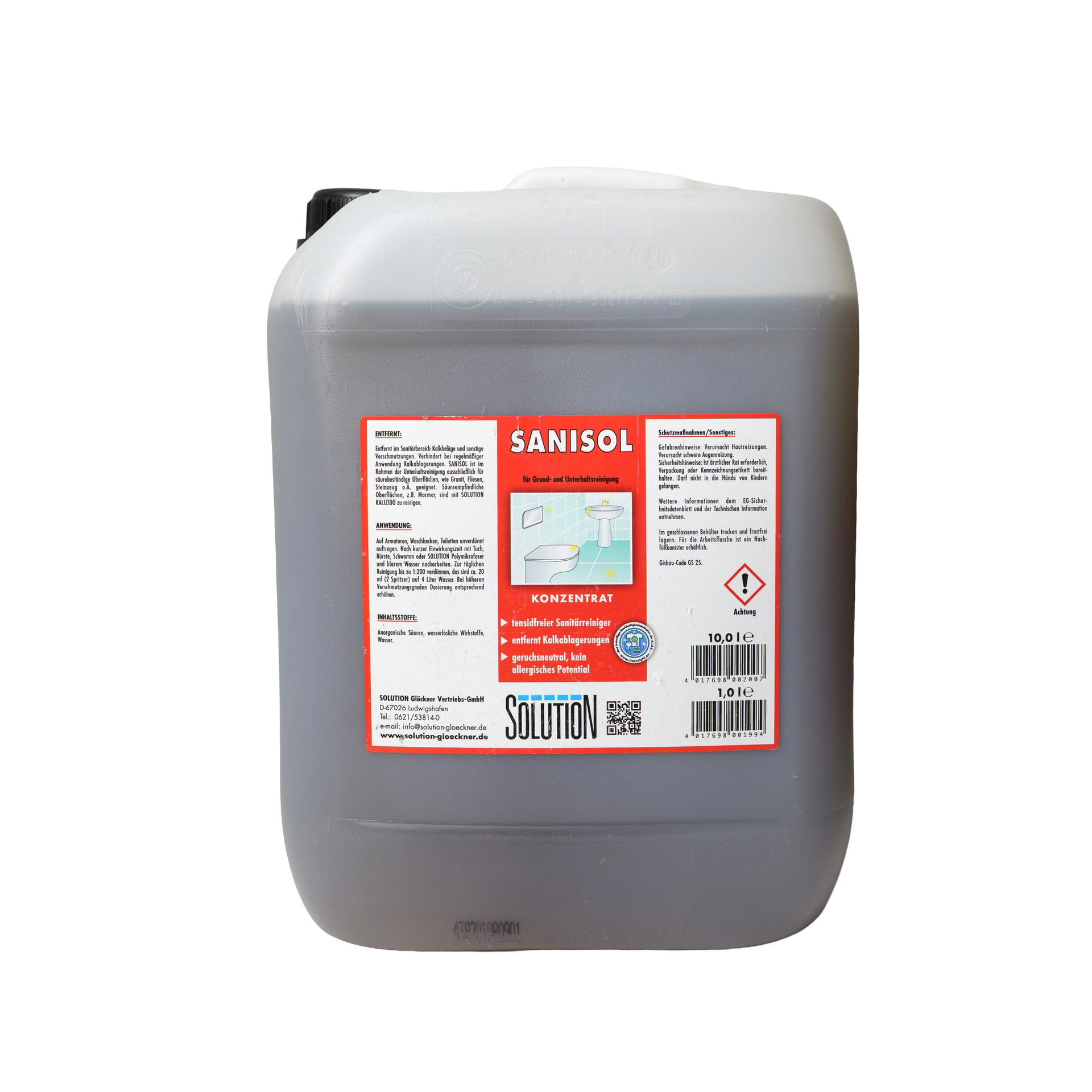 Solution Sanisol Sanitärreiniger 10 l — Karton: 10 Stk.