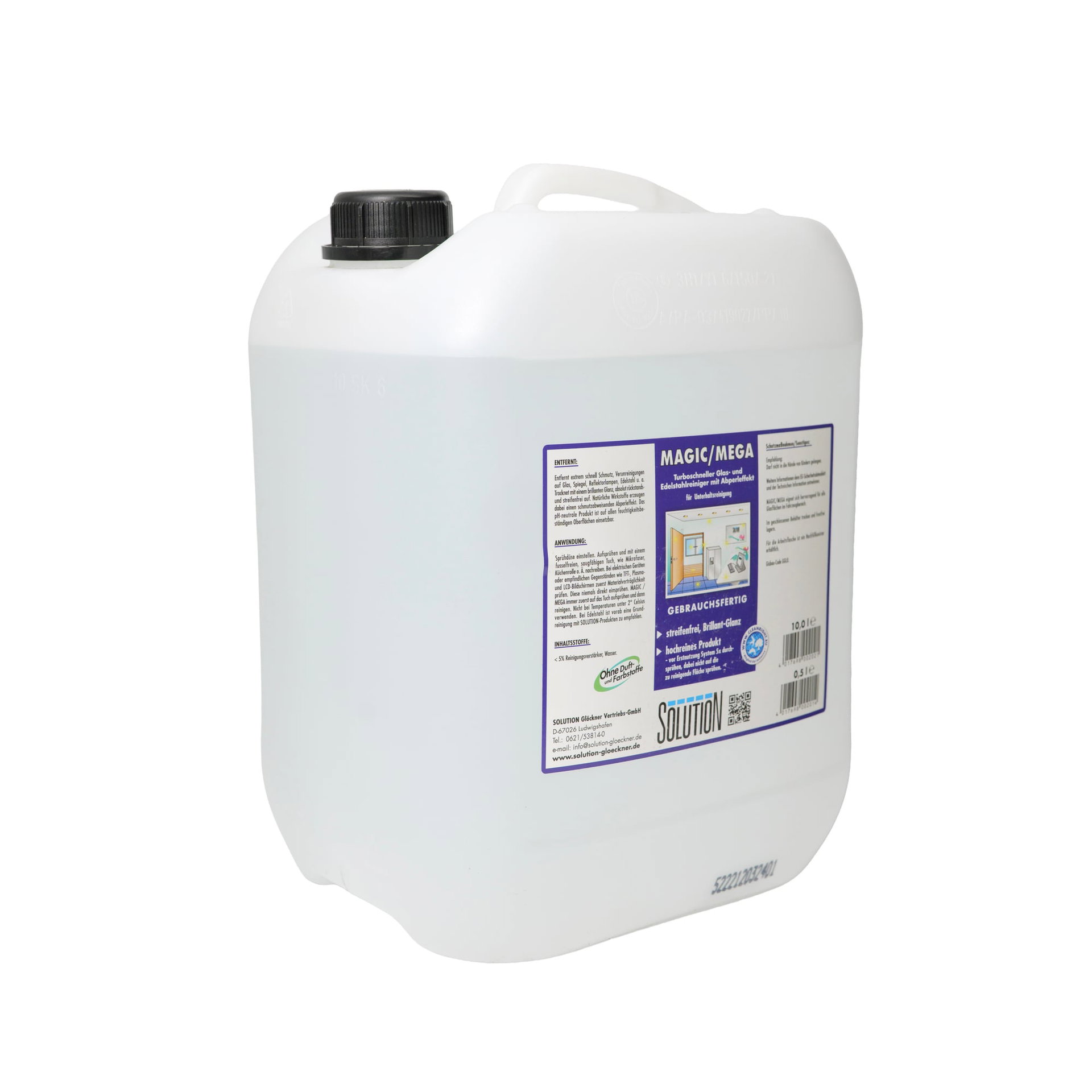 Solution Magic Glas und Edelstahlreiniger 10 l Kanister — Karton: 10 Stk.