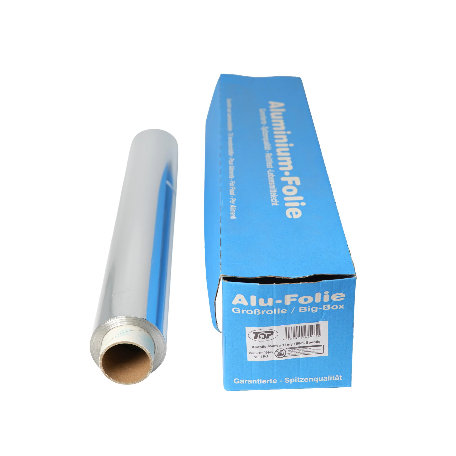 Alufolie 45 cm × 150 m 11 µm — Box · Karton: 600 Stk.