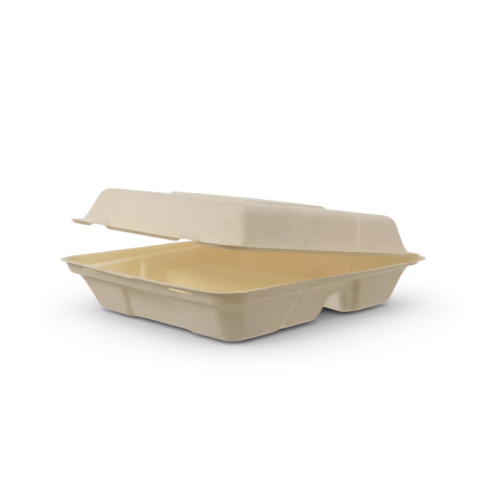 Menübox Groß 3-geteilt — Wood Fiber · Karton: 200 Stk.