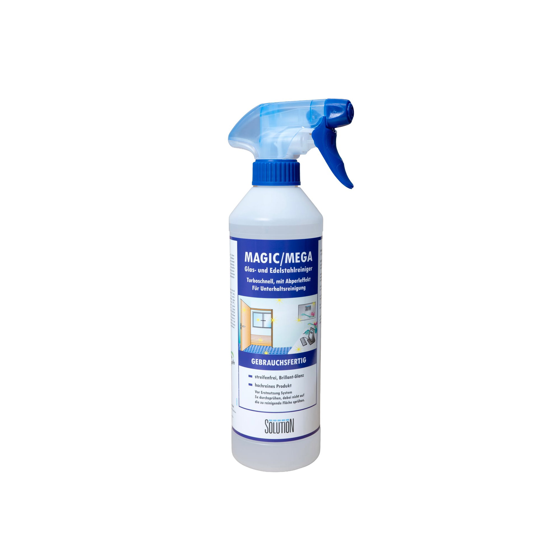 Solution Magic Glas und Edelstahlreiniger 500 ml Sprühflasche — Karton: 6 Stk.